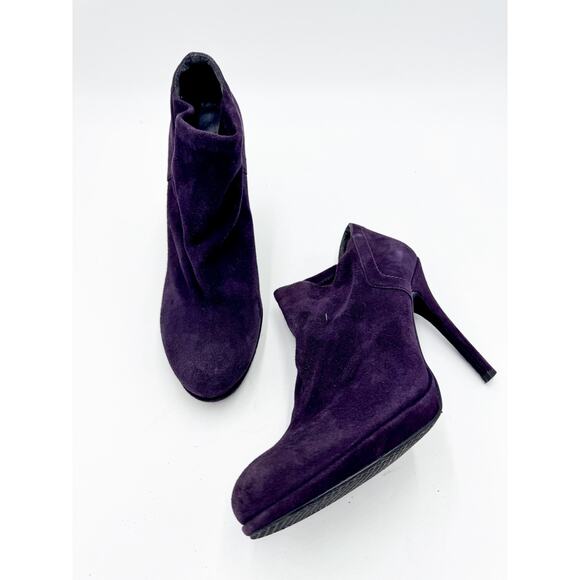 Stuart Weitzman Size 8 Purple Suede Stiletto Booties - Picture 4 of 7
